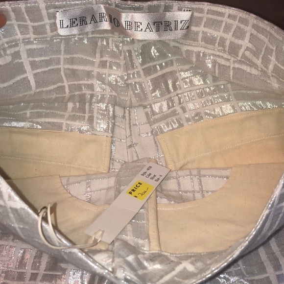 Lerario Beatriz Silver Metallic Shorts Size 6 NWT - Picture 8 of 8